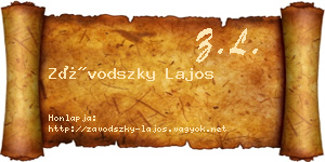 Závodszky Lajos névjegykártya